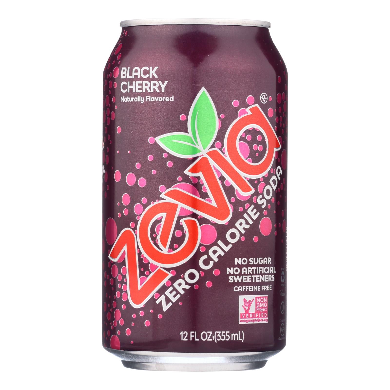 Zevia Soda - Zero Calorie - Black Cherry - Can - 6/12 Oz - Case Of 4