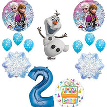 Frozen 2nd Birthday Party Supplies Olaf, Elsa and Anna Balloon Bouquet Decorations Blue #2