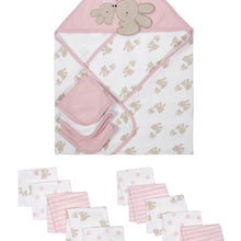 Wonder Nation Baby Girls Hooded Towel and Washcloth Set, 14-Piece