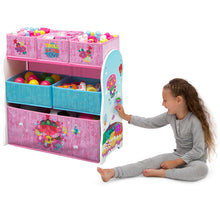 Trolls World Tour 4-Piece Room-in-a-Box Bedroom Set by Delta Children - Includes Sleep & Play Toddler Bed, 6 Bin Design & Store Toy Organizer and Desk with Chair