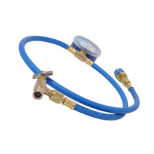 AC Freon Charging Hose HVAC Refrigerant R134A Car Air Conditioning Refrigeration Tube Hose With 55MPa Pressure Gauge (Blue+Golden)