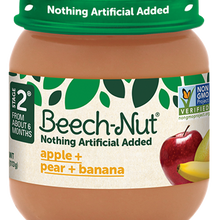 (10 Pack) Beech-Nut Stage 2, Apple Pear & Banana Baby Food, 4 oz Jar