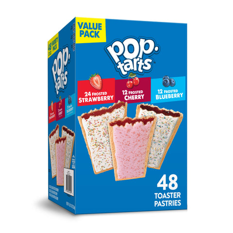 Pop-Tarts Breakfast Toaster Pastries, Variety Pack, Proudly Baked in the USA, 48ct 81.2oz