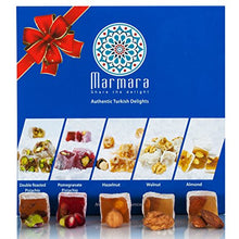 Turkish Delight Candy By Marmara with Double Roasted Pistachio Pomegranate Walnuts Hazelnut Almond Mix Variety Assorted Nuts Gourmet Holiday Gift Box Candy Dessert Confection 1 Lb - 450 G