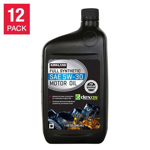 Kirkland Signature 5W-30 Full Synthetic Motor Oil 1-Quart, 12-pack