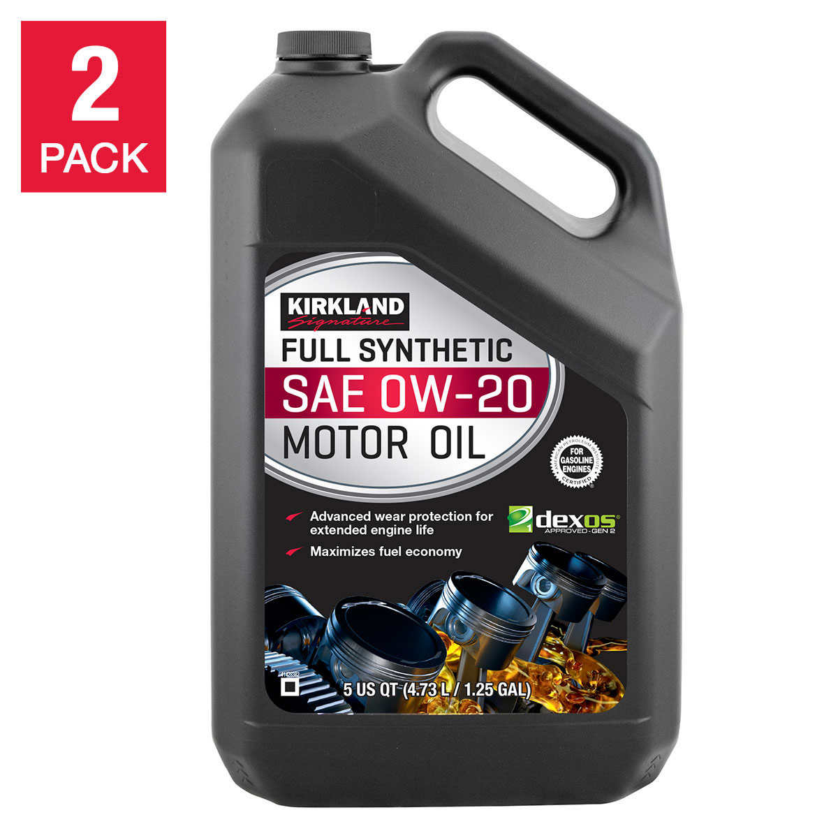 Kirkland Signature 0W-20 Full Synthetic Motor Oil 5-quart, 2-pack