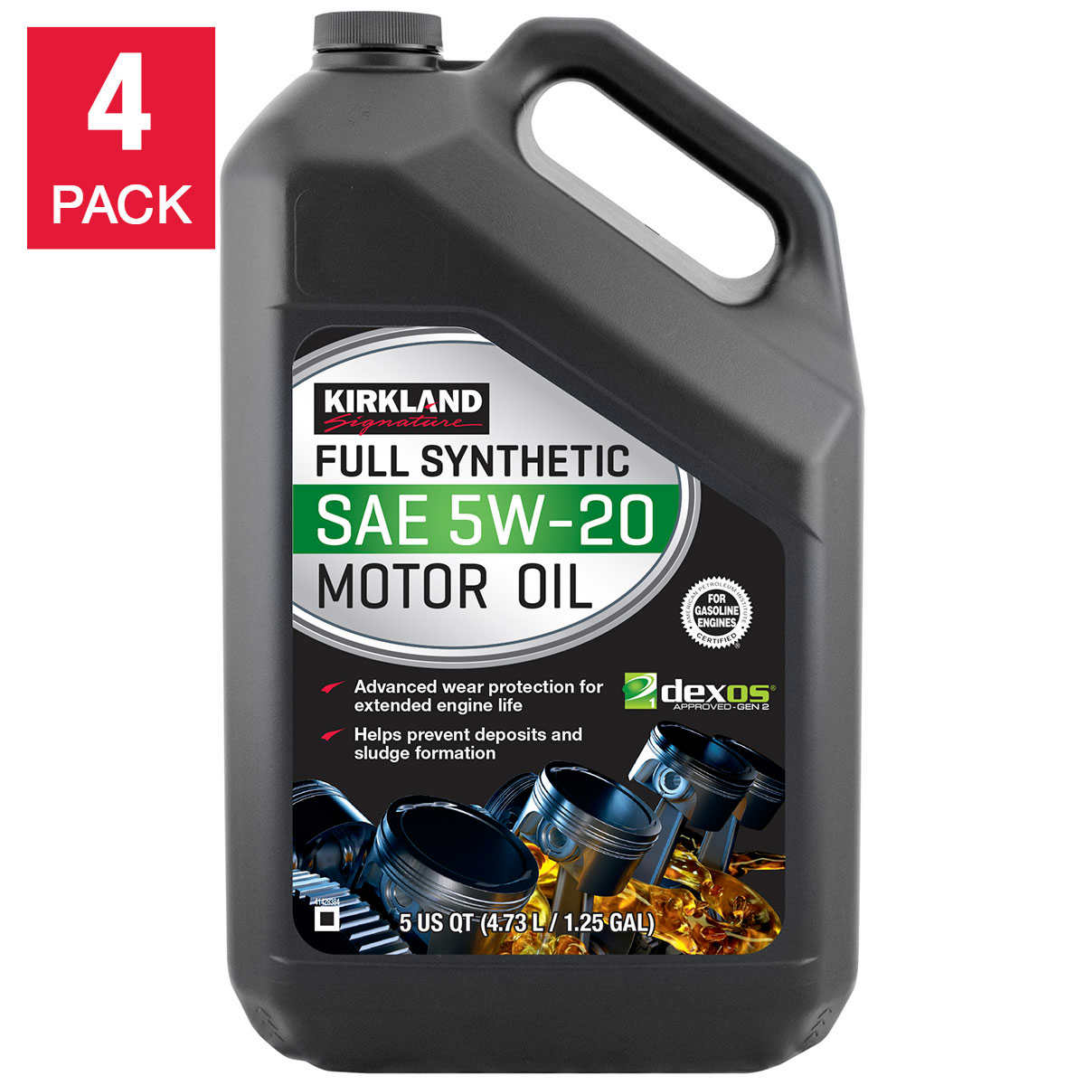 Kirkland Signature 5W-20 Full Synthetic Motor Oil 5-quart, 4-pack