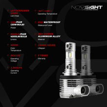 NOVSIGHT H11 H8 H9 40W 8000LM LED Headlight Bulbs Kit High/Low Beam 6000K White