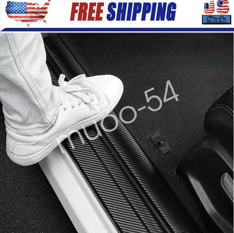 Fibra de carbono Placa la puerta del coche Sill Scuff Cover Anti Scratch Sticker