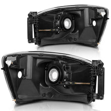 for 2006-2008 Dodge Ram 1500 2500 3500 Black Amber Headlights Headlamps Assembly