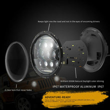 2X 7 Inch Round 200W Jeep Wrangler Headlights Hi/Lo for 1997-2017 JK TJ LJ