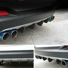 Shark Fins 4 Wing Car Rear Bumper Lip Diffuser Splitter Spoiler Universal Black