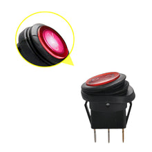 Pair 12V 20A Waterproof Round Red On/Off Rocker Switch Car Auto Boat SPST Marine