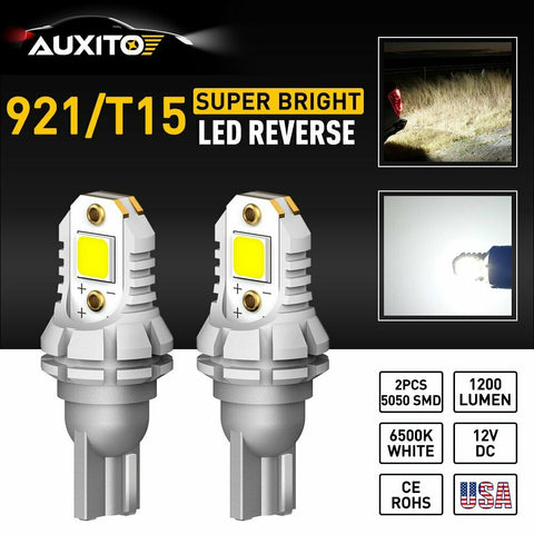 2X AUXITO T15 LED Reverse Backup Light Bulbs 921 912 for GMC Ford Chevy 1200LM