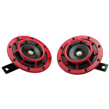 2PCS 12V Universal Red Super Grille Mount Tone Loud Compact Electric Horn Kit