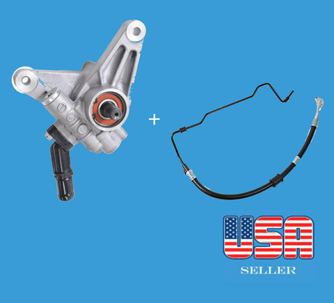 Set of 2 Power Steering Hose and Power Steering pump Fit:03-07 Honda Accord 3.0L