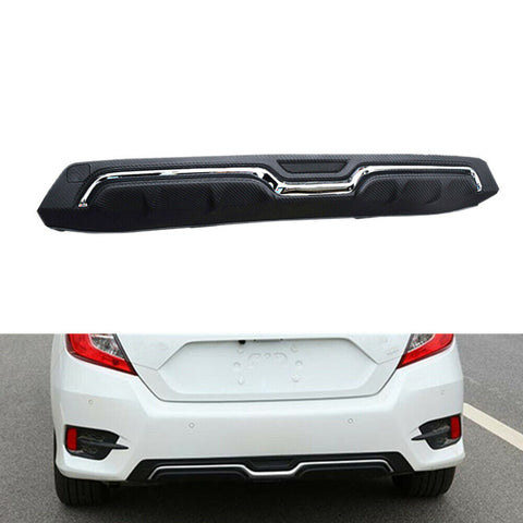 Fit For Honda Civic 2016-21 Sedan Chrome Rear Bumper Lower Diffuser Lip Spoiler