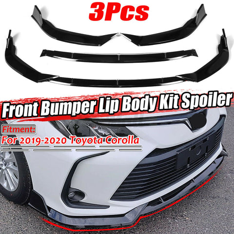 For Toyota Corolla 2019 2020 Front Bumper Lip Body Kit Splitter Spoiler Gloss