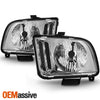 Fit 2005 2006 2007 2008 2009 Ford Mustang Clear Headlights Pair Lamps Left+Right