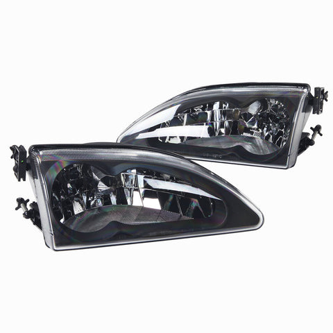 Headlights for 1994-1998 Ford Mustang Cobra - Black/Clear