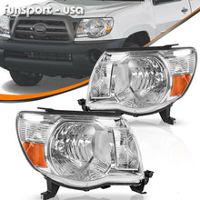 Headlights Assembly for 2005-2011 Toyota Tacoma Chrome Headlamp Lamps Left+Right