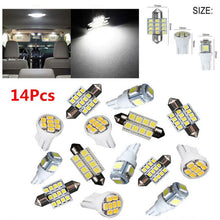 14pcs White Car LED Interior Light Package Kits For Dome Map License Plate Light