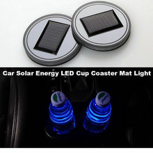 Car Cup Holder Mat Cup Pad Drinks Coaster Blue Car Accessories Solar LED Lights