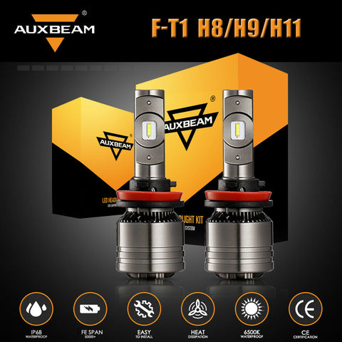 AUXBEAM F-T1 Series H11 H9 H8 70W 8000LM 6500K CREE LED Headlight Fog Bulbs Kit