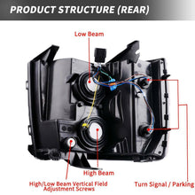 Headlights Assembly for 2007-2014 Chevy Silverado 1500 2500 HD 3500 HD Headlamps