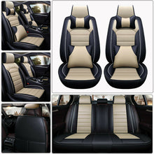 Fly5D 5-Sit Car Seat Cover Cushion PU Leather Front&Rear Full Surround 11pcs Set