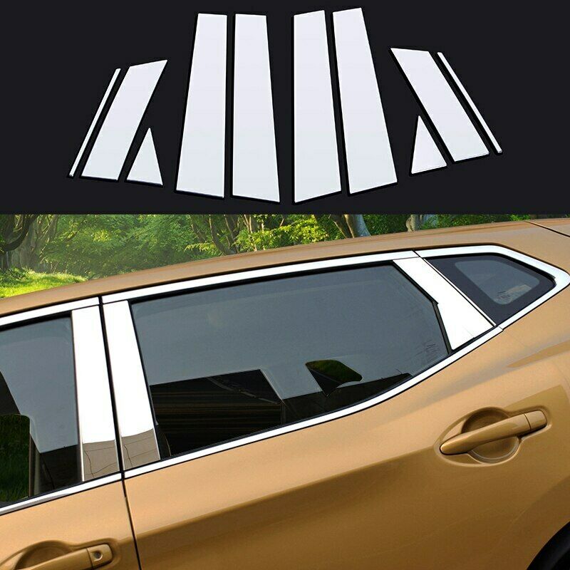 2017-2020 For NISSAN ROGUE SPORT/Qashqai Steel Car Window Pillar Post Cover 10Pc