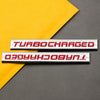 2x Metal Chrome TURBOCHARGED Emblem Red Rear Trunk Turbo Badge Car Engine Decal