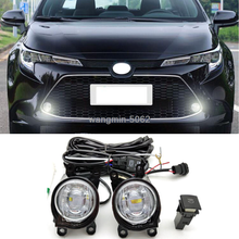 For Toyota Corolla 2020 w/Bulb Switch Cable Bezel Car Bumper Fog Lamp Kit 1SET