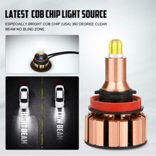 6sides H11/H8/H9 LED Headlight Kit Bulbs 6500K 2000W 300000LM+Decoder Canbus