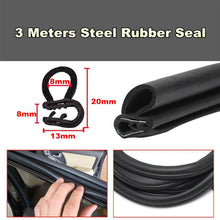 3 Meter Black Rubber Weatherstrip Car Door Edge Trim Protector Seal EPDM & Steel