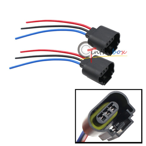 H13 9008 3-Wire Socket Female Adapter Wiring Harness Pigtail Plug for Headlight