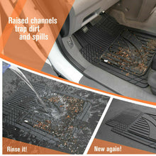 4pc DIY Car Rubber Floor Mats Flexible Trim Front+Rear Waterproof Universal Set
