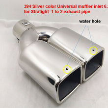 Chrome Stainless Steel 2.5 inch Inlet Dual Outlet Car Rear Exhaust Muffler Pipe