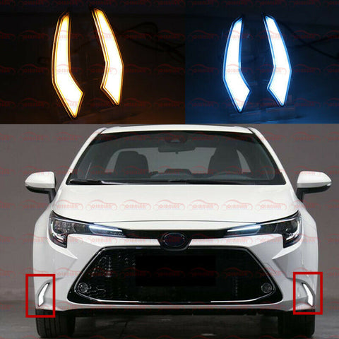 LED Fog Light DRL Running Light With Turn Signal For Toyota Corolla Seadan 2020-