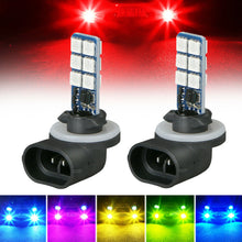 2* 16 Colors 881 5050 RGB LED 12SMD Car Headlight Fog Light Lamp Bulb & Remote