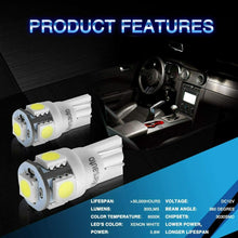 Marsauto T10 5-SMD 5050 Super White LED Light Bulbs 192 168 194 W5W 2825 158 12V