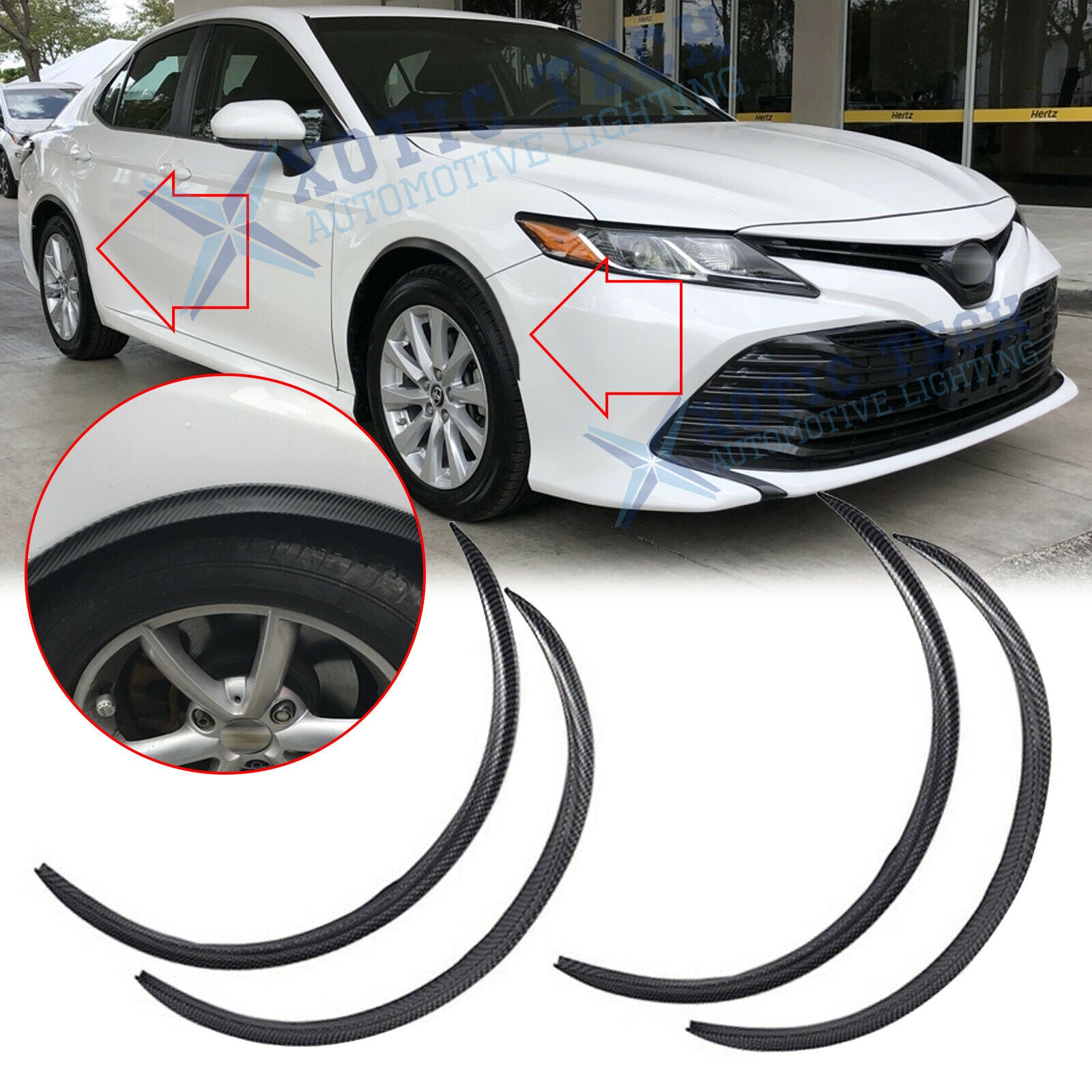 Carbon Fiber Wheel Eyebrow Arch Trims Strip Fender Protector For Toyota Camry 86