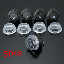 5Pcs 2-PIN ON-OFF SPST Round Dot Boat Car Rocker Toggle Switch&Waterproof Cover