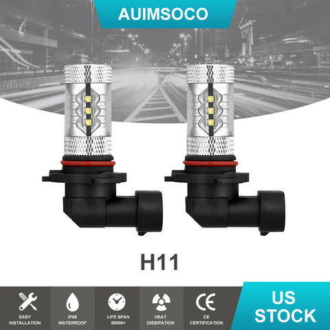 2x H11 H9 H8 LED Fog Light Bulbs Driving Lamp DRL For Honda Accord 2010-2018