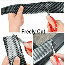 Parts Accessories Black Carbon Fiber Stickers Car Door Sill Threshold Trim Cover