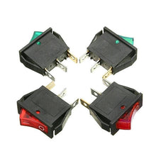 2x On/Off Rectangle Rocker Switch LED Lighted Car Dash Boat 3-Pin SPST Green+Red