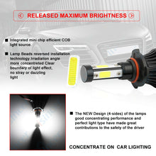 4-Sides 9005 HB3 LED Headlight Bulb High Beam Conversion Kit 6000K 7600LM White