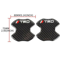 2PCS TRD Carbon Fiber Anti Scratch Badge Door Handle Bowl Cover Trim