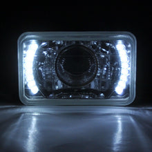 FOUR 4x6" H4 Black Glass LED DRL Projector Glass Headlight Conversion Bulbs GMC