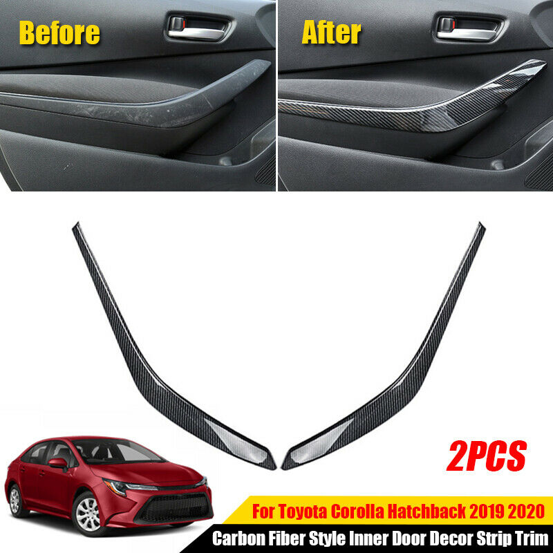 Carbon Fiber Inner Door Decor Strip Trim For Toyota Corolla Hatchback 2019 2020